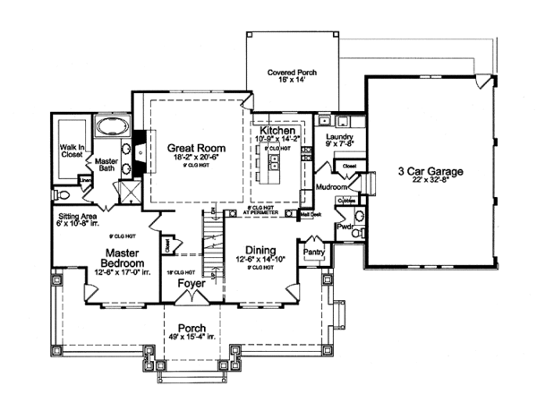 House Plan Design - Craftsman Floor Plan - Main Floor Plan #46-822