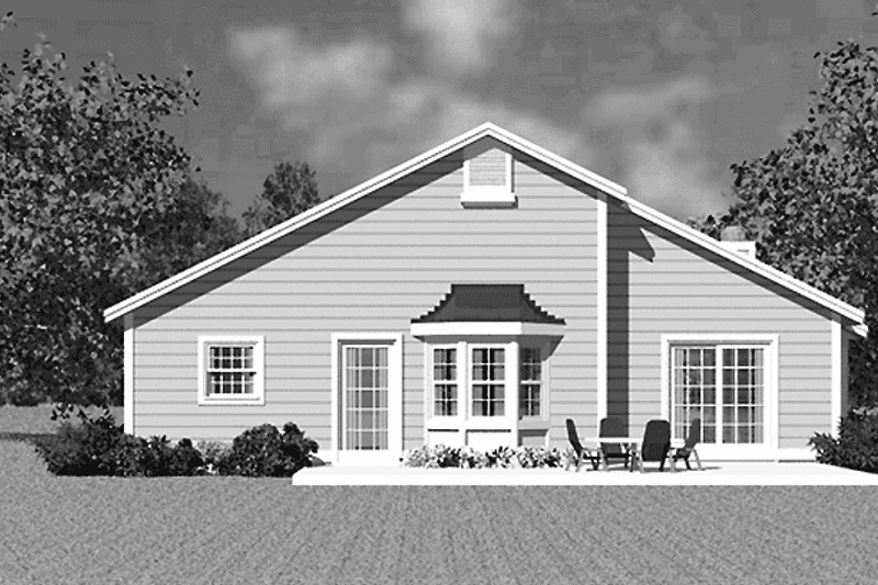 Dream House Plan - Exterior - Rear Elevation for Craftsman House Plan #72-1098 - 3 bed, 2 bath