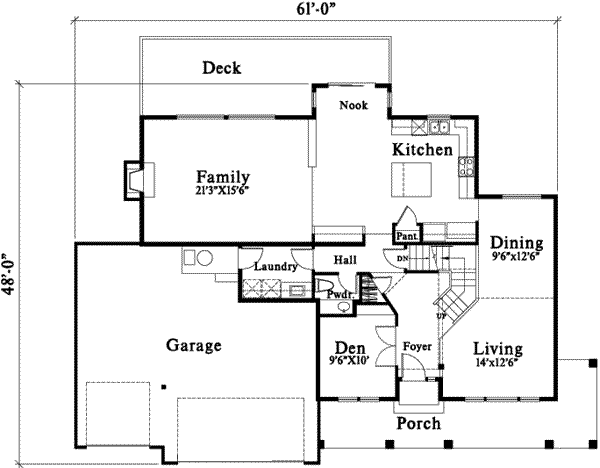 Traditional Floor Plan - Main Floor Plan #78-203