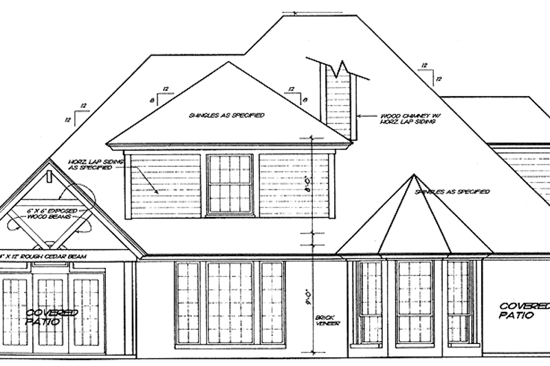 Dream House Plan - Exterior - Rear Elevation for Traditional House Plan #310-1048 - 4 bed, 2.5 bath