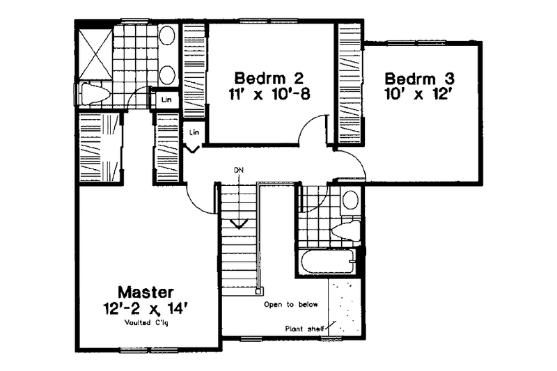 Dream House Plan - Floor Plan - Upper Floor for Country House Plan #300-108 - 3 bed, 2.5 bath