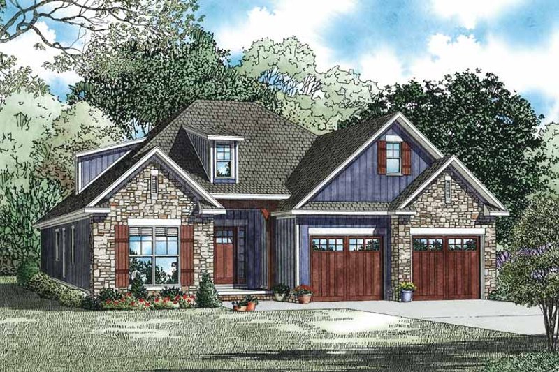 Architectural House Design - Country Exterior - Front Elevation Plan #17-3356