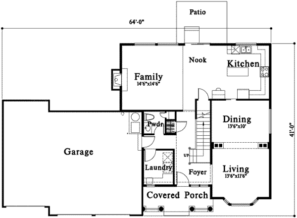 Traditional Floor Plan - Main Floor Plan #78-102