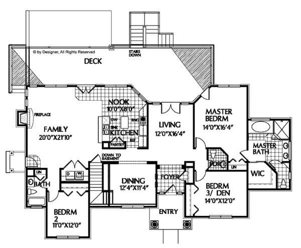 Dream House Plan - Country Floor Plan - Main Floor Plan #999-4