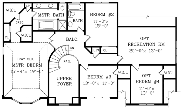 Dream House Plan - Traditional Floor Plan - Upper Floor Plan #314-256