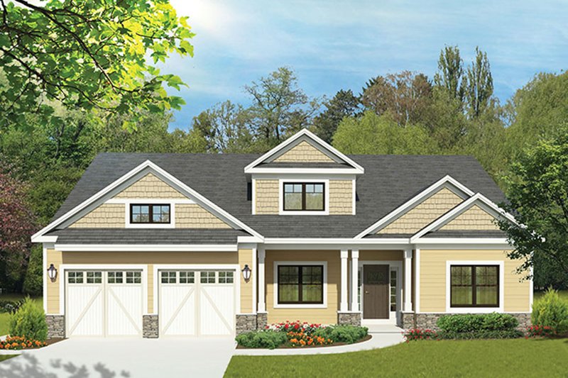 Dream House Plan - Exterior - Front Elevation 3 for Country House Plan #1010-153 - 3 bed, 2.5 bath