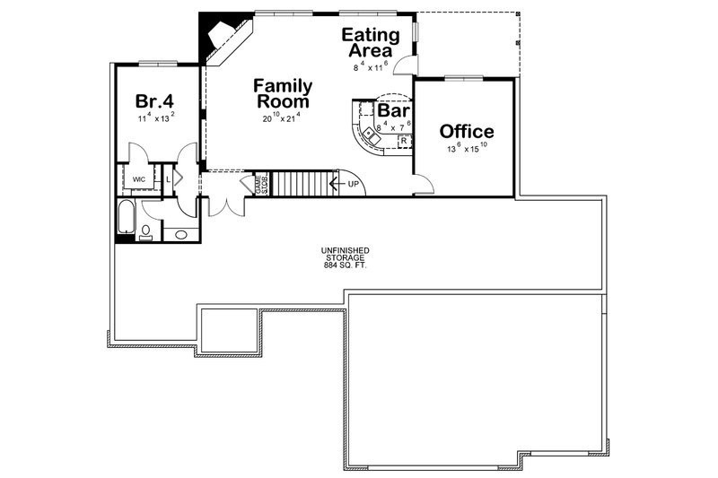 Home Plan - Floor Plan - Lower Floor for Traditional House Plan #20-2417 - 4 bed, 3.5 bath