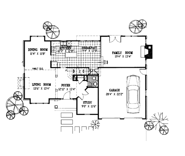 Dream House Plan - Traditional Floor Plan - Main Floor Plan #953-20