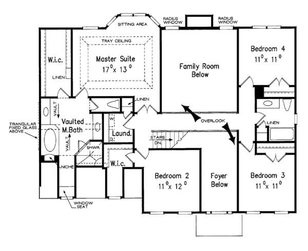 House Design - Classical Floor Plan - Upper Floor Plan #927-617