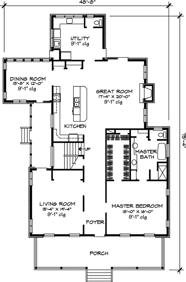 Home Plan - Country Floor Plan - Main Floor Plan #140-185