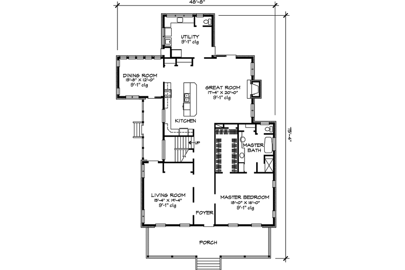 Home Plan - Floor Plan - Main Floor for Country House Plan #140-185 - 4 bed, 3.5 bath