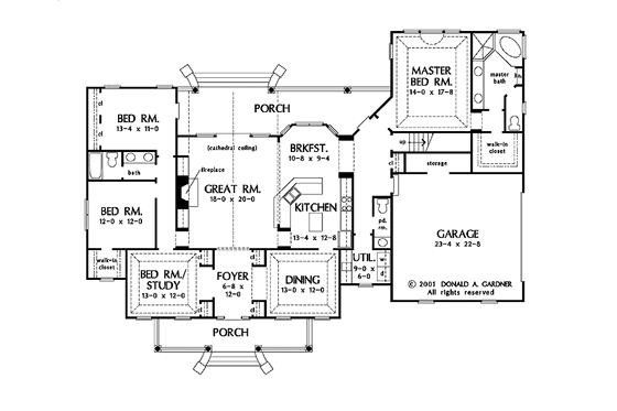 Floor Plan - Main Floor for Country House Plan #929-594 - 4 bed, 2.5 bath
