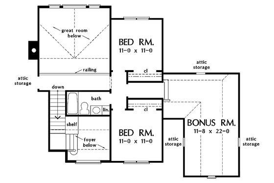 Floor Plan - Upper Floor for Country House Plan #929-672 - 3 bed, 2.5 bath