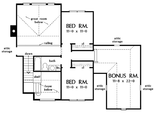 Architectural House Design - Country Floor Plan - Upper Floor Plan #929-672
