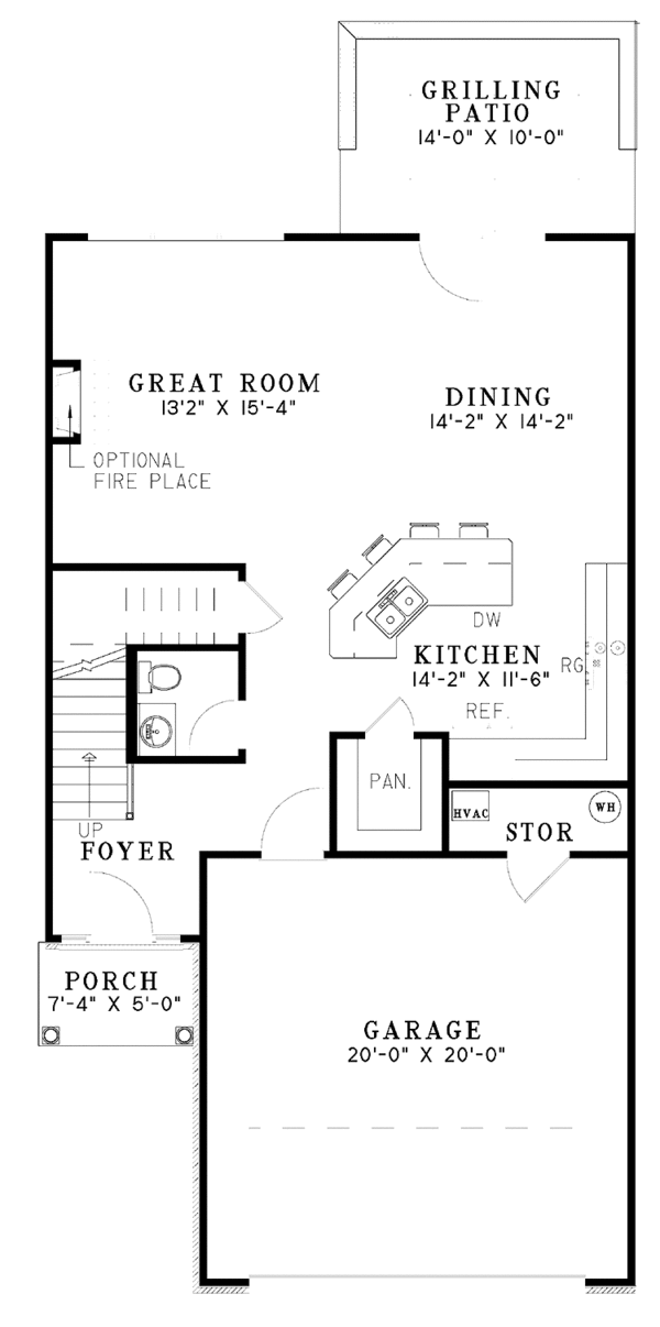 Dream House Plan - Bungalow Floor Plan - Main Floor Plan #17-2997