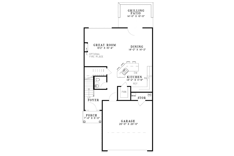 Dream House Plan - Floor Plan - Main Floor for Bungalow House Plan #17-2997 - 3 bed, 2.5 bath