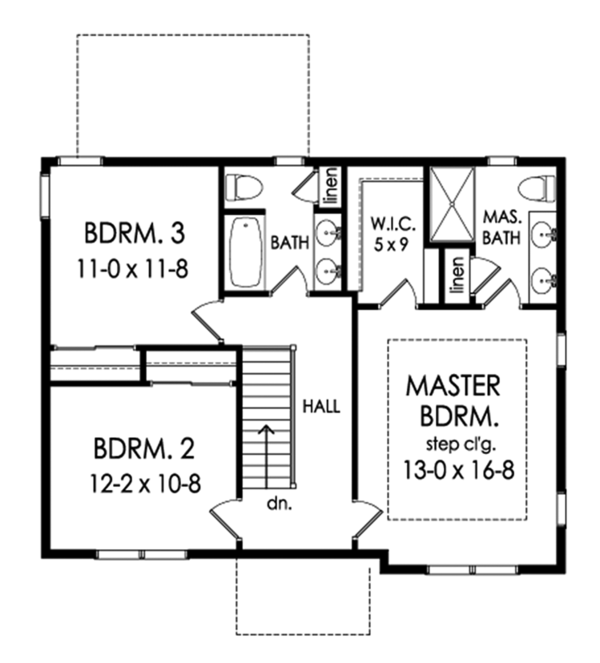 Dream House Plan - Traditional Floor Plan - Upper Floor Plan #1010-201
