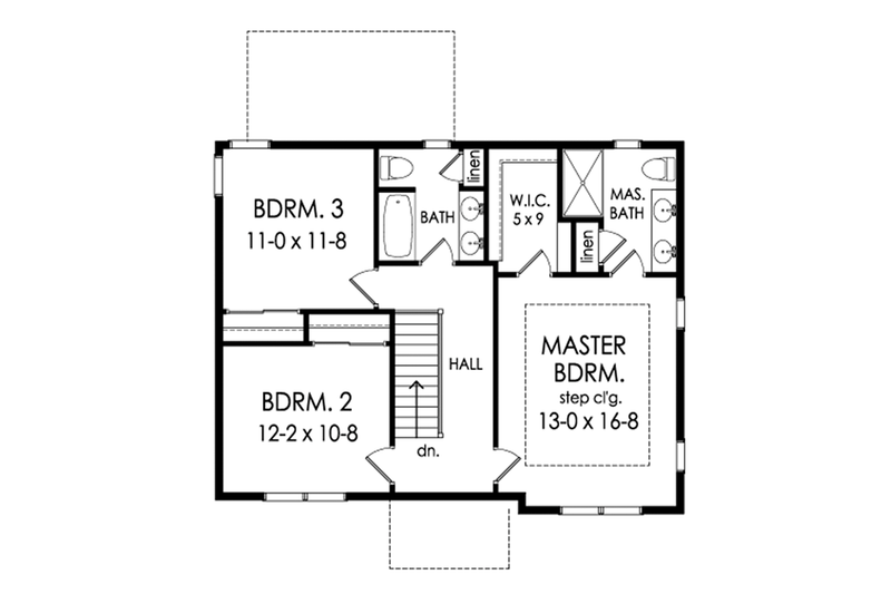 Architectural House Design - Floor Plan - Upper Floor for Traditional House Plan #1010-201 - 3 bed, 2.5 bath