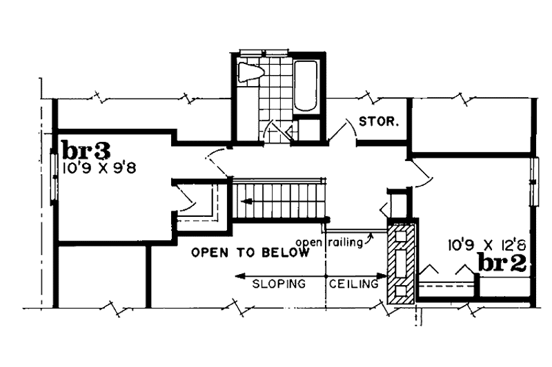 Home Plan - Floor Plan - Upper Floor for Craftsman House Plan #47-656 - 3 bed, 2 bath