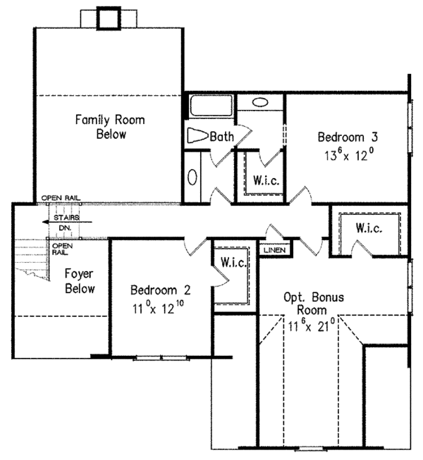 House Design - Colonial Floor Plan - Upper Floor Plan #927-407