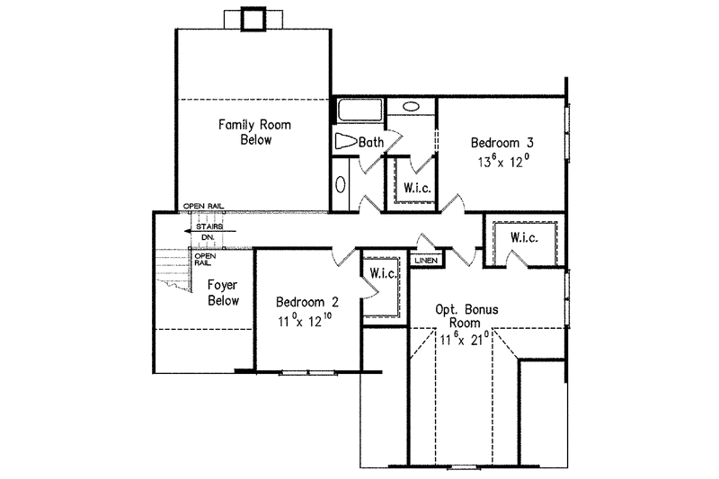 Home Plan - Floor Plan - Upper Floor for Colonial House Plan #927-407 - 4 bed, 3 bath