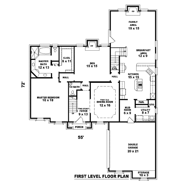 European Floor Plan - Main Floor Plan #81-1551
