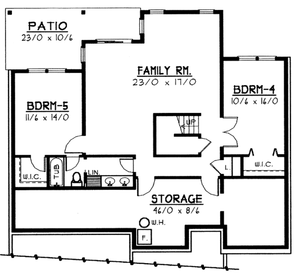 House Design - Craftsman Floor Plan - Lower Floor Plan #1037-42