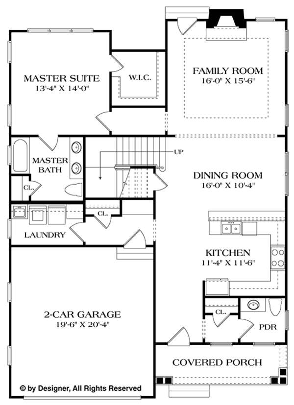 Architectural House Design - Craftsman Floor Plan - Main Floor Plan #453-621