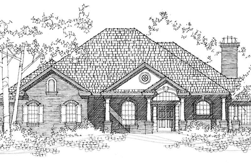 House Blueprint - Country Exterior - Front Elevation Plan #1007-1