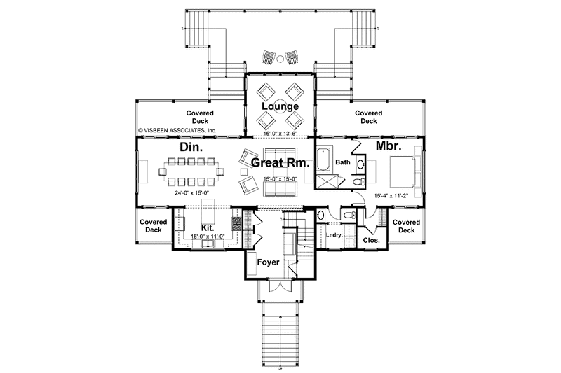Architectural House Design - Floor Plan - Main Floor for Country House Plan #928-57 - 4 bed, 4.5 bath