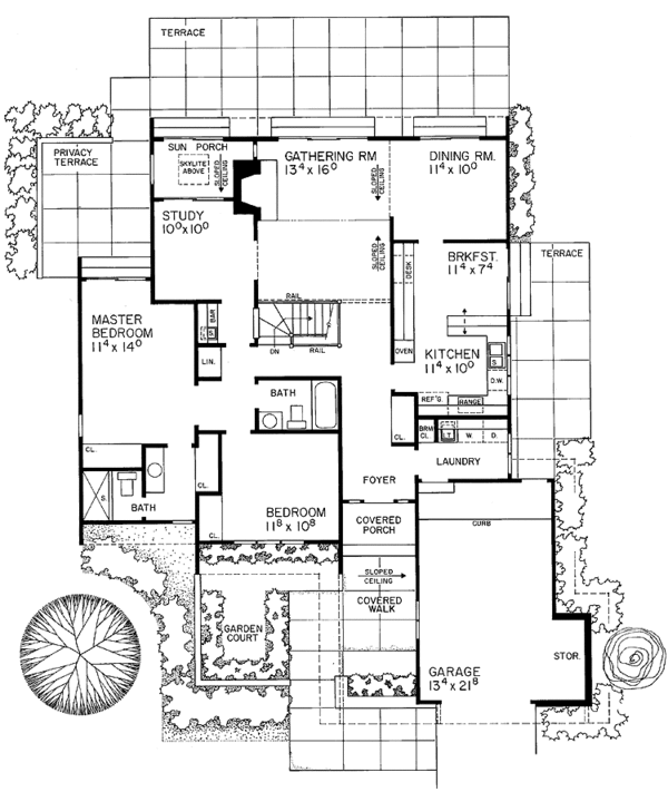 Home Plan - Contemporary Floor Plan - Main Floor Plan #72-745