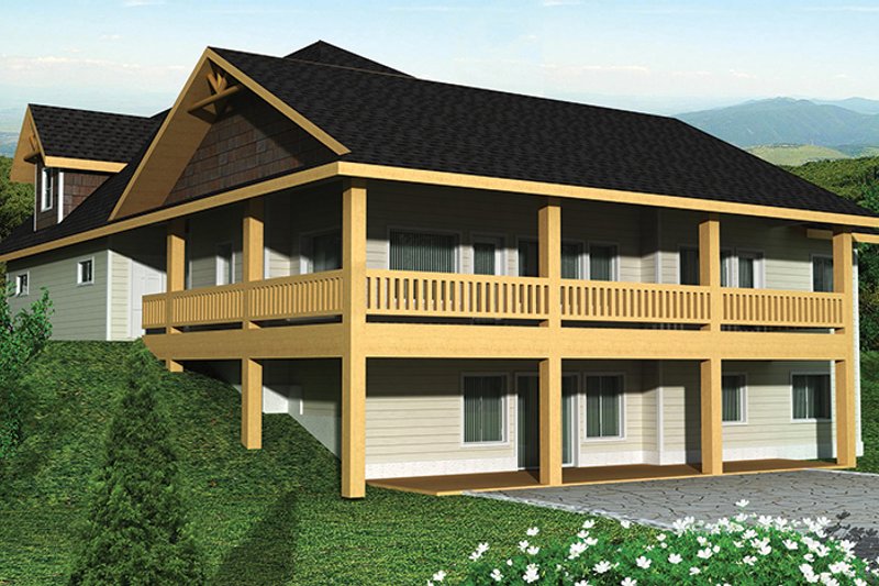 Dream House Plan - Exterior - Rear Elevation 3 for Craftsman House Plan #117-859 - 4 bed, 3 bath