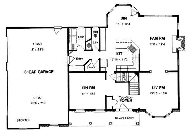 House Design - Country Floor Plan - Main Floor Plan #316-134