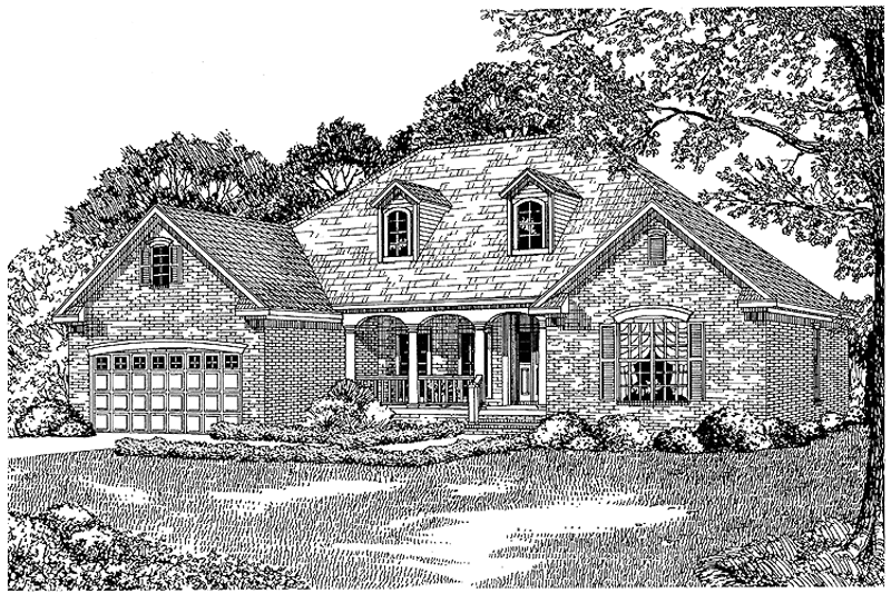Home Plan - Exterior - Front Elevation 3 for Country House Plan #17-2797 - 4 bed, 2 bath