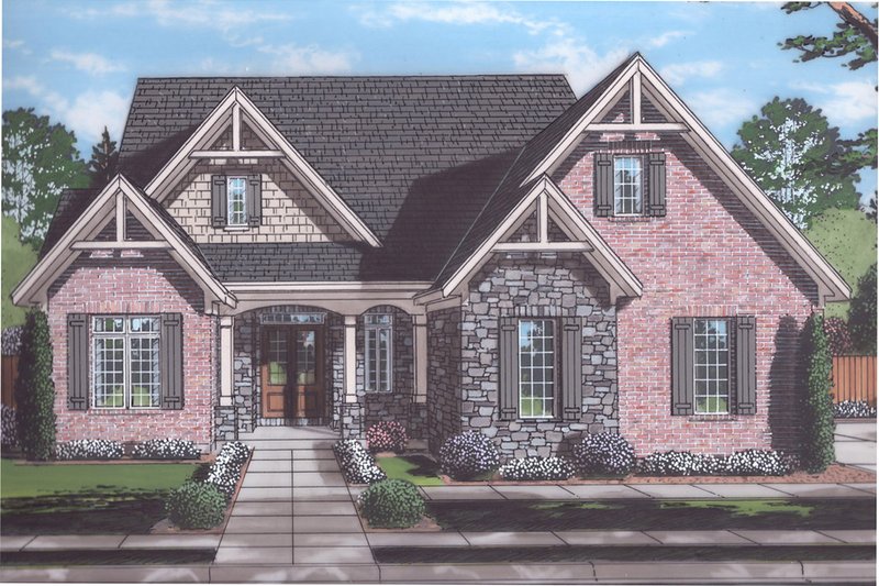 Dream House Plan - Craftsman Exterior - Front Elevation Plan #46-904