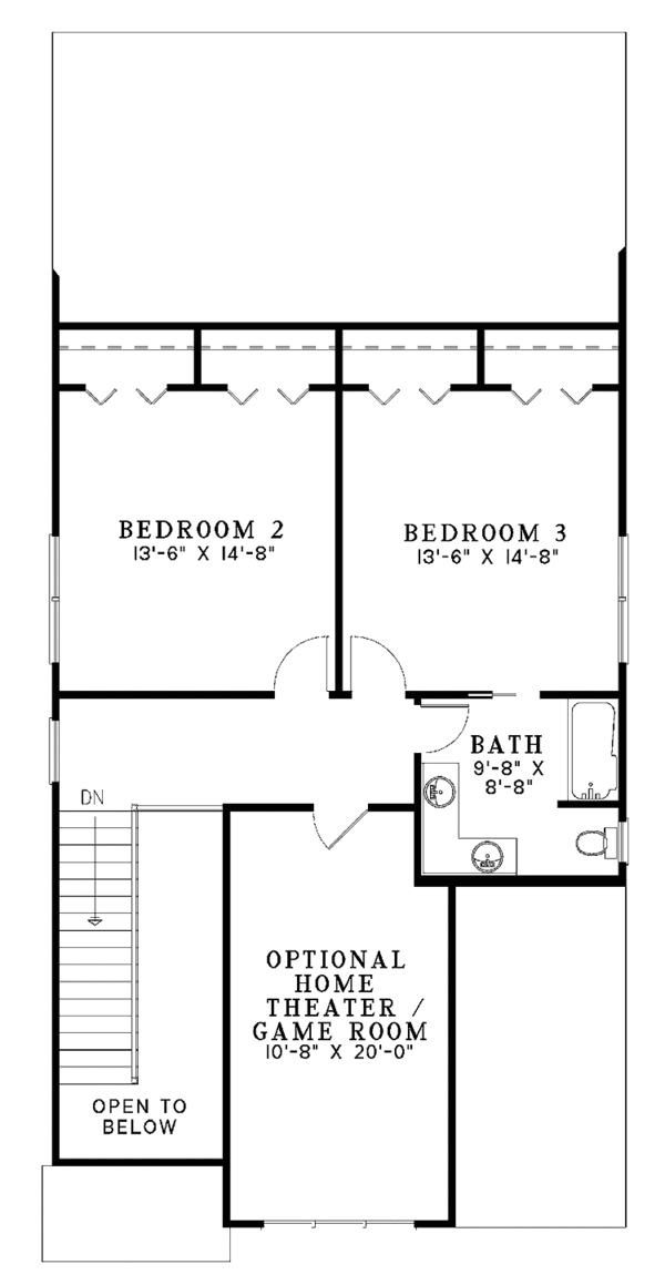 Architectural House Design - Craftsman Floor Plan - Upper Floor Plan #17-2912