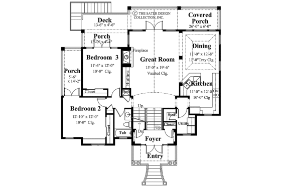 Floor Plan - Main Floor for Traditional House Plan #930-121 - 3 bed, 2 bath