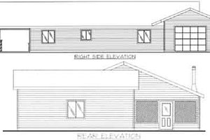 Exterior - Rear Elevation for Traditional House Plan #117-454 - 2 bed, 2 bath