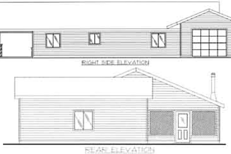 Home Plan - Exterior - Rear Elevation for Traditional House Plan #117-454 - 2 bed, 2 bath