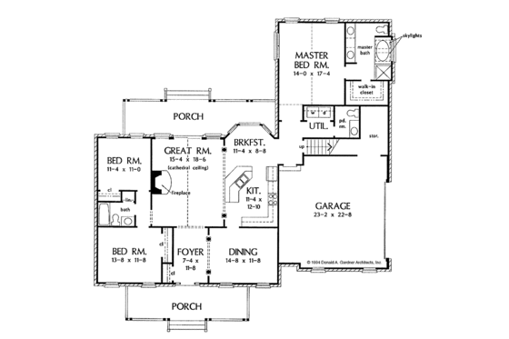 Floor Plan - Main Floor for Country House Plan #929-213 - 3 bed, 2.5 bath