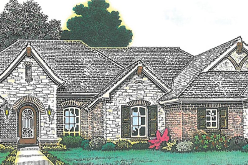 Dream House Plan - Exterior - Front Elevation 3 for European House Plan #310-1257 - 4 bed, 3 bath