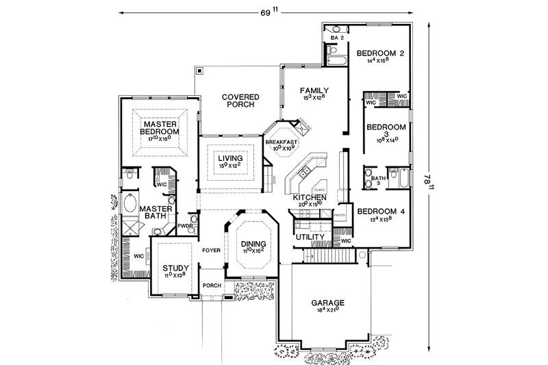Dream House Plan - Floor Plan - Main Floor for Mediterranean House Plan #472-330 - 4 bed, 3.5 bath