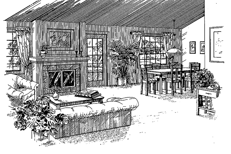 Home Plan - Interior - Family Room for Craftsman House Plan #47-1002 - 3 bed, 2.5 bath