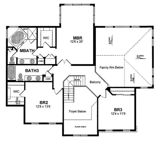 Home Plan - Colonial Floor Plan - Upper Floor Plan #316-235