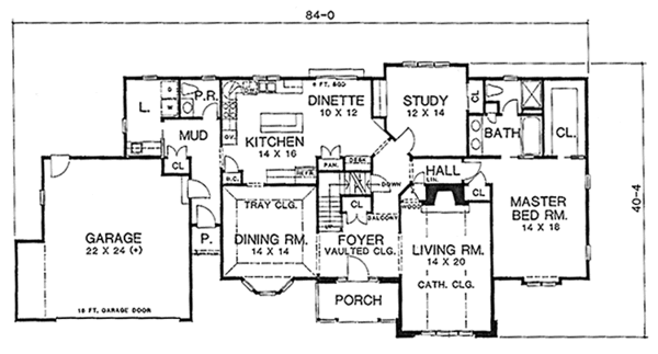 House Design - Country Floor Plan - Main Floor Plan #1001-109