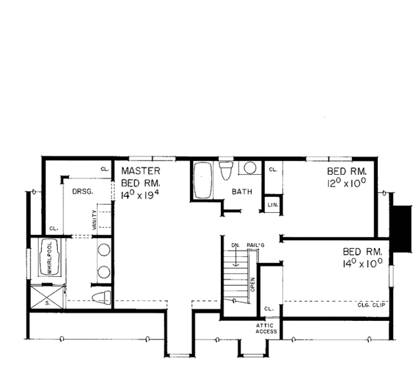 Home Plan - Country Floor Plan - Upper Floor Plan #72-877