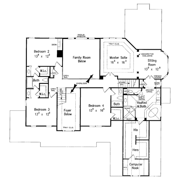 House Blueprint - Victorian Floor Plan - Upper Floor Plan #927-488