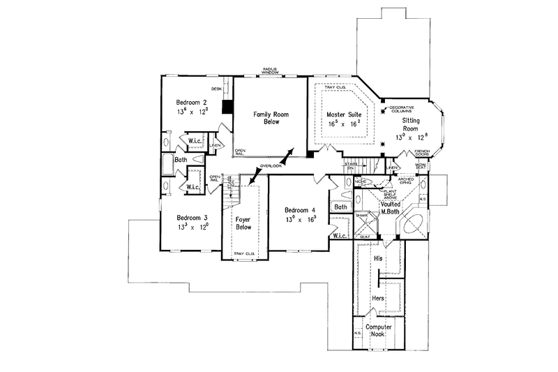 Home Plan - Floor Plan - Upper Floor for Victorian House Plan #927-488 - 5 bed, 4.5 bath