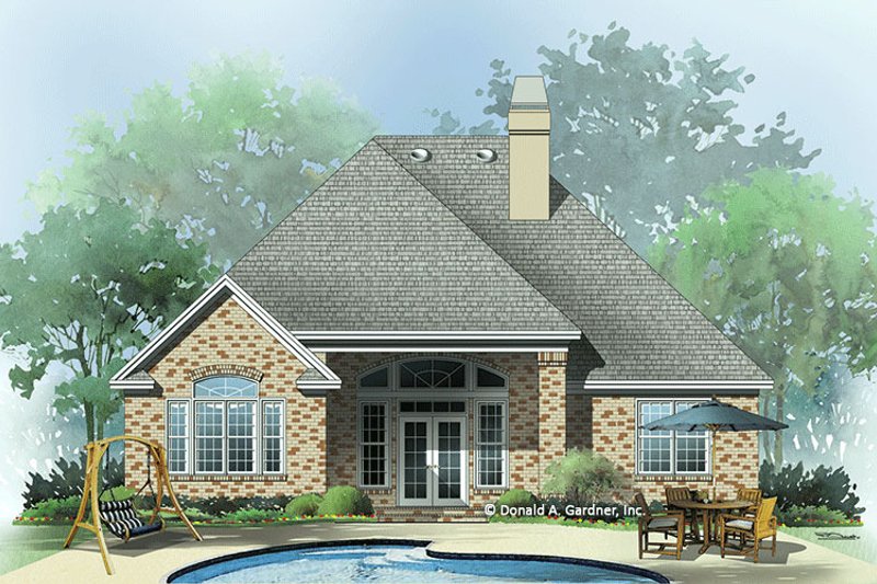 Dream House Plan - Exterior - Rear Elevation for Ranch House Plan #929-635 - 3 bed, 2 bath