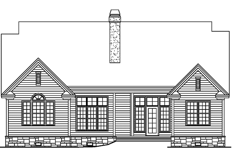 Home Plan - Exterior - Rear Elevation 1 for Country House Plan #929-658 - 4 bed, 3 bath